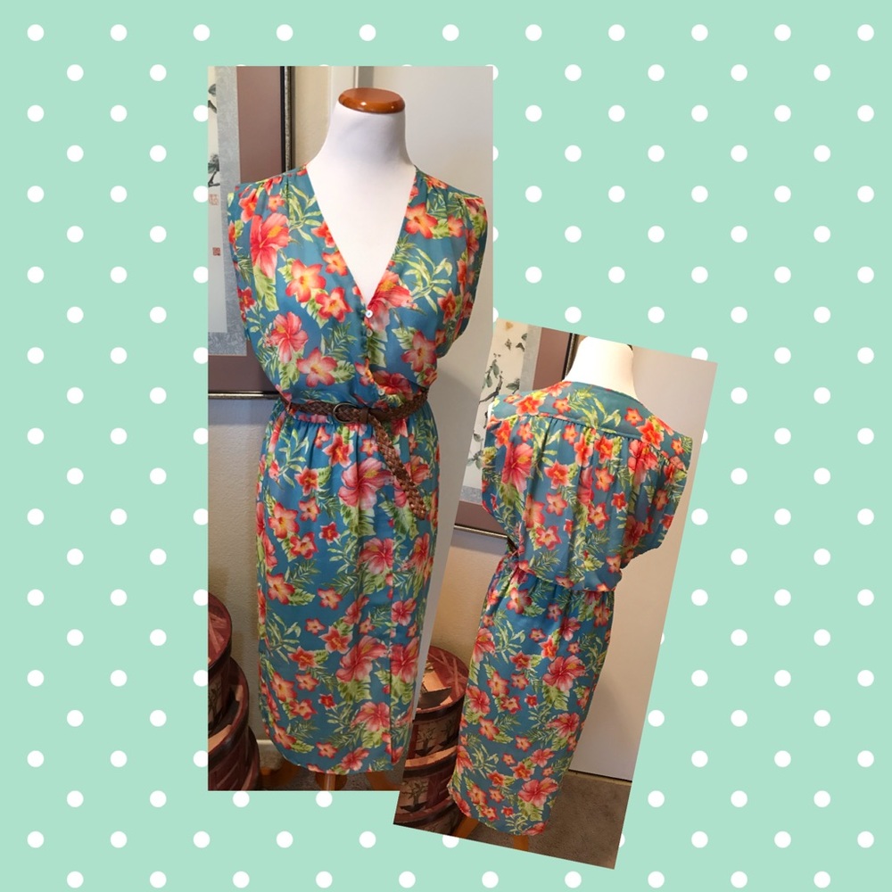 Forever 21 Belted Floral Dress